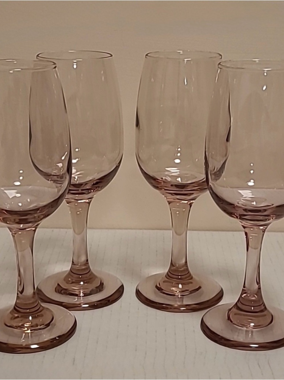 Libbey Pink Stemmed Wine Glasses - Set of Four